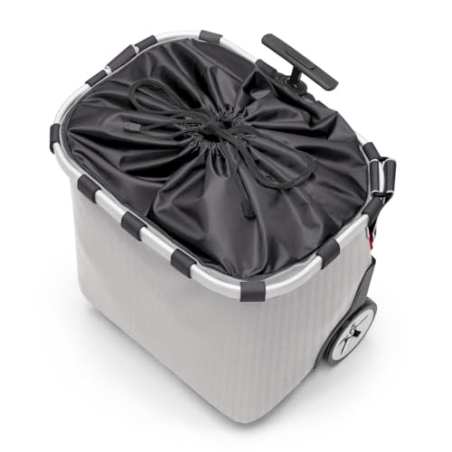 reisenthel carrycruiser Herringbone Grey - Portable Shopping Trolley with Sturdy Aluminum Frame, Shoulder Strap and Removable mesh Inner Bag -Water-Repellent - color: Herringbone Grey