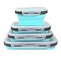 Guyuyii 4 Pack Space-Saving Collapsible Food Storage Containers with Lids | 12/17/27/40 oz Food-Grade Silicone Set for RV, Camping, Meal Prep, Small Kitchens - Microwave/Freezer/Dishwasher Safe - color: blue