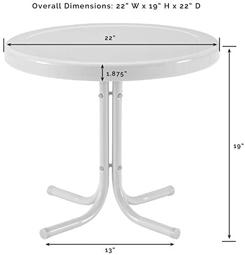 Crosley Furniture Griffith Weather Resistant Retro Metal Outdoor Side Table for Patio, Deck, Porch, Yellow - color: Yellow