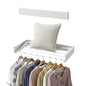 RFOUO Clothes Drying Rack, Laundry Hanging Rack Collapsible, Wall Mounted Drying Rack for Laundry, Foldable Drying Rack Indoor Outdoor, 31.5" Wide, 5 Aluminum Rods, 60 lb Capacity (White 31.5") - size: 31.5 Inch without hooks