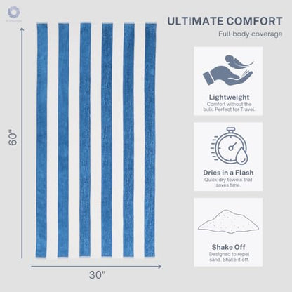 Cotton Turkish Beach Towel with Towels Oversized 30"x60" Pool Absorbent Extra Large Quick Dry Sand Travel Towel (Cabana Mix, 4 Pack) - color: Cabana Mix, size: 4 Pack