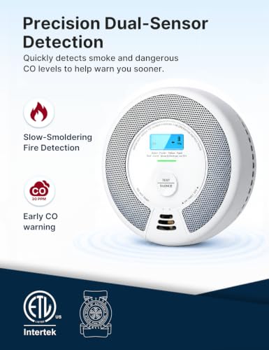 X-Sense Smoke Detector Carbon Monoxide Detector Combo, SC07, 3-Pack | 10-Year Sealed Battery (Not Hardwired), 2-in-1 Smoke & CO Detection, LCD Display, UL 217 & UL 2034 Certified - size: 3-Pack