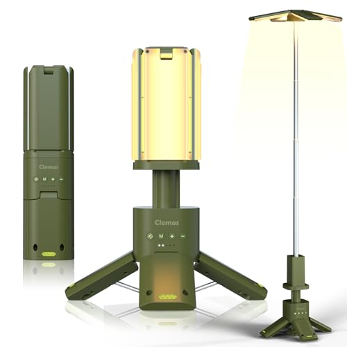 Telescopic Camping Lights Rechargeable 14000 mAh Led Multifunction Magnetic Lanterns Job Site Lighting Cordless Dimmable Camping Tent Lamp Portable Power Supply 6000LM IPX5 Waterproof (Green) - color: 3.6Ft Green