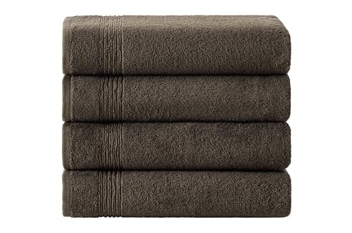 Ozdilek 4-Piece Bath Towels, 27x54, 100% Turkish Cotton, Luxury Quick Dry, Extra Large, Fade-Resistant, Eco-Friendly, Spa Towel, Comfortable (Chocolate Brown) - color: Chocolate Brown