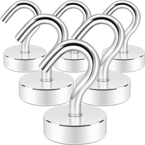 Neosmuk Magnetic Hooks Steel Tube Design for Cruise,30lb+ Silver,6 Pack | Cruise Ship Essentials,Heavy Duty Magnett Hooks for Cabins, Refrigerator, Grill, Hanging, and Travel Extra Strong Must-Haves - color: Silver, size: 30lb Magnetic Hooks