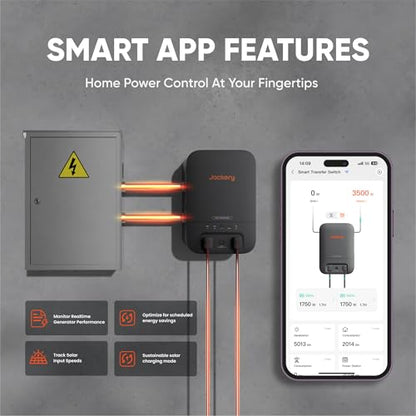 Jackery Solar Generator 5000 Plus Portable Power Station with 2x 500W and Smart Transfer Switch, 5040Wh Power Station, 7200W AC Output Solar Generator for Home Use, Emergency Backup - style: Explorer 5000 Plus+2x500X+STS