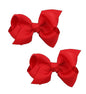 Baby Girl's 2Pcs Cute 3 Inch Pure Color Bow-knot Hair Clip for Photography Travel Daily Life (Red) - color: Red