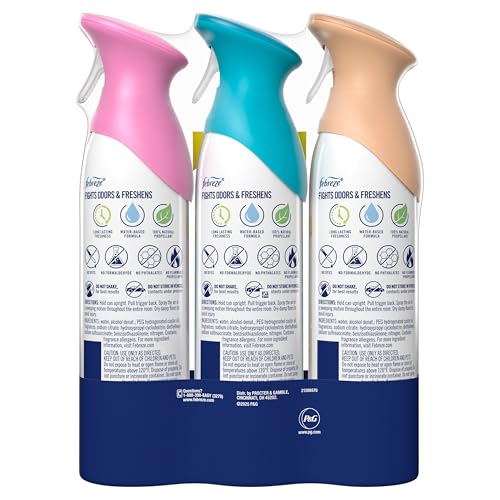 Febreze Air Mist, Air Freshener, Odor Fighting Room Spray, Deodorizer for Home Bathroom Kitchen Office Apartment, Soothe & Restore, Refresh & Energize, Romance & Desire Variety Pack, 8.1oz (Pack of 3) - style: Mood Mix Pack