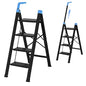 4 Step Ladder,Extendable Single-Handrail Lightweight Aluminum Step Ladder 4 Step Folding,600lbs Max Load Capacity for Household,Kitchen,Office (Blue) - color: Blue, size: 4 steps
