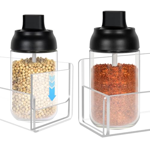 Acrylic Spice Rack Wall Mount-6 Inch, Clear Spice Shelf Storage Holder, 4 Pack Hanging Seasoning Rack Organizer for Cabinet Door, Cupboard or Wall Kitchen (Adhesive or Screw) - size: 6"- 4 Pack