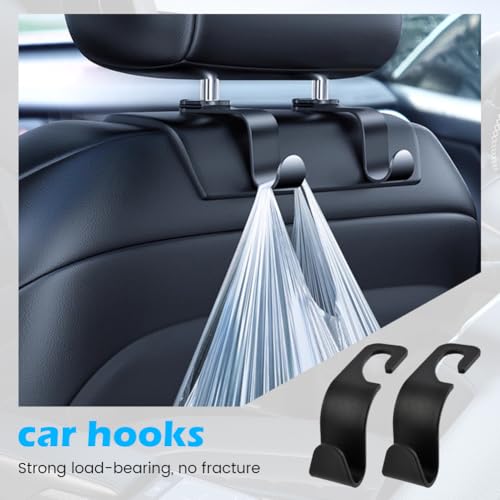 1 Pack Car Cup Holder Expander 2 in 1 Adapter with Expandable Base, Car-Seat Headrest Hook 4 Pack Hanger Storage Organizer fit Universal Vehicle Car Mugs in 2.2"-4.2" (10-48oz)