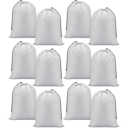Woanger 12 Pack 28 x 45 Inch Extra Large Laundry Bags Bulk Washable Travel Laundry Bag with Drawstring Closure Large Dirty Clothes Organizer for College Dorm Home Hotel Camping (Silver) - color: Silver
