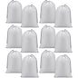 Woanger 12 Pack 28 x 45 Inch Extra Large Laundry Bags Bulk Washable Travel Laundry Bag with Drawstring Closure Large Dirty Clothes Organizer for College Dorm Home Hotel Camping (Silver) - color: Silver