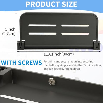LOQJSS RV Aluminum Foldable Shelf,90° Foldable Wall Shelf RV Shelves Aluminum RV Shelf,Wall-Mounted Folding Shelves,for Camper, Trailer Bed, Kitchen and Sofas