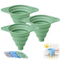 Kitchen Funnel Set 3 Pack, Collapsible Silicone Funnels for Filling Water Bottles & Small Bottles | Food-Grade, Easy Clean & Space-Saving (Green) - color: green