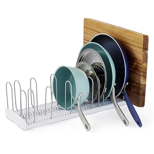 YouCopia StoreMore Expandable Pan and Lid Rack, 12.5"-22" Wide Adjustable Pan Organizer for Kitchen Cabinet Storage, Classic Edition - size: 12.5"-22" Classic