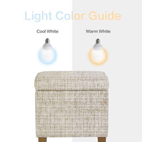 HomePop 18" Square Tufted Storage Ottoman - Cream Textural Woven - color: Cream Textural Woven