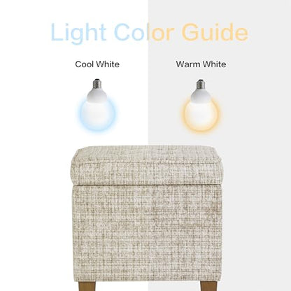 HomePop 18" Square Tufted Storage Ottoman - Cream Textural Woven - color: Cream Textural Woven