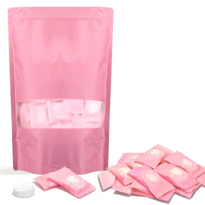 Classycoo Compressed Towel 100 PCS Tablets - Thick, Individually Wrapped Portable Disposable Face Towel Cotton Coin Cloth for Travel, Camping, Hiking, Beauty, Cloths(Soft, Odorless, 9.64 x 7 IN) - size: 1 Count (Pack of 100), style: Large+ Thickened(Rose