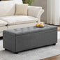 43" Ottoman with Storage and Sturdy Metal Frame, Tufted Upholstered Storage Bench, Modern Footboard Hideaway Chest with Removable Lid and Footrest for Living Room, Entryway (Dark Gray) - color: Dark Gray
