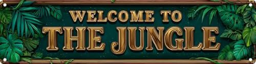 Vintage Tin Welcome To The Jungle Sign Retro Metal Sign Suitable For Home Street Shop Garage Bar Farm Garden - Multi-Purpose For Indoor/Outdoor Use Plaque 4x16 Inch - color: Welcome To The Jungle