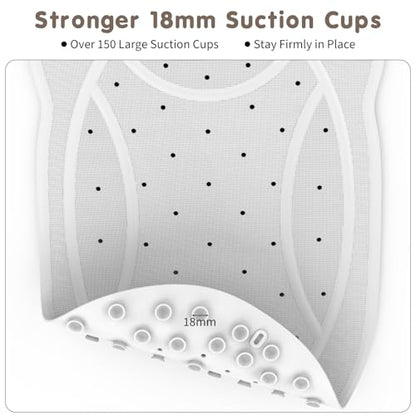 Upgraded Kids Bathtub Mat Non Slip, Low-Odor Natural Rubber Bath Mat with Strong 18mm Suction Cups, Flat Non-Slip Surface, 30"x18" Cute Frog Design, Shower Mat Fast Draining for Smooth Tubs, Beige - color: Beige