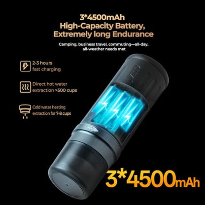 IKAPE KAPO K2 Portable Espresso Machine with Bl uetooth APP Connect & 51mm Bottomless Basket, Electric Coffee Maker 20 Bar Pressure, for Home, Travel, Camping - size: 51mm