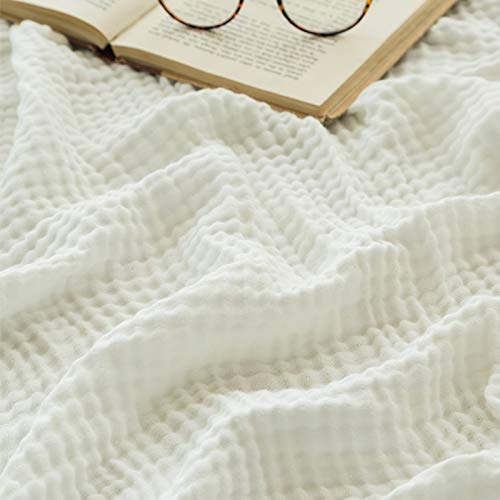 EMME Muslin Blankets for Adults Throw Blanket for Couch Breathable Gauze Soft Lightweight Airy White Baby 40" x 50" - color: 04 - White, size: Baby (40" x 50")