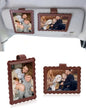 COOLYOUTH 2Pcs Car Picture Frame Car Visor Clip Picture Holders Leather Magnetic Photo Frames with Clip (2, Leather-Umber) - color: Leather-Umber