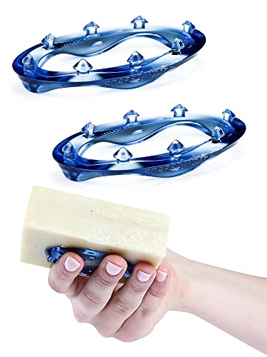 SoapStandle Bar Soap Gripper | No Goo or Mess Soap Holder for Bath and Showers | Non Slip Quick Dry Bar Soap Holder | Bathroom Accessories, Blue - 2-Pack - color: Blue