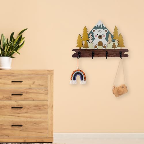 Dog Leash Holder for Wall Mount, Farmhouse Wooden Dog Claw Hooks, Paws Key Rack Accessories for Rustic Home Decor (L) - size: Large