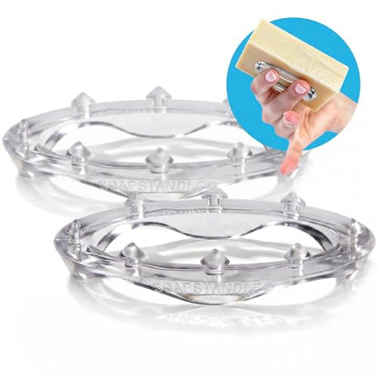 SoapStandle Bar Soap Gripper | No Goo or Mess Soap Holder for Bath and Showers | Made from Post Consumer Plastic Non Slip Quick Dry Bar Soap Holder | Clear - 2-Pack - color: Clear