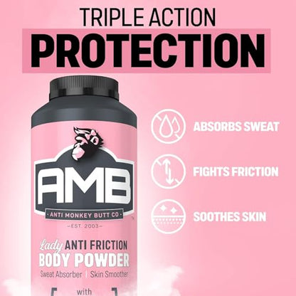 Anti Monkey Butt Body Powder for Women - Talc-Free Anti Chafing Powder for Sweat, Friction, & Itch Relief - Calamine Body Powder for Thigh Chafing, Skin Irritation, & Odor Control - 8 oz - size: 8 Ounce (Pack of 1)