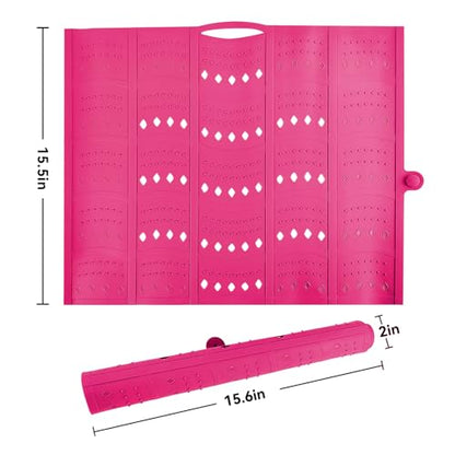 BRIAN & DANY Makeup Mat for Sink, Bathroom Sink Cover for Counter Space, Foldable Silicone Sink Mat Organizer Countertop RV Space Saver, Pink, 19.3" x 15.5" - color: Pink