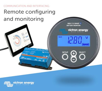 Victron Energy BMV-712 Smart Battery Monitor with Shunt - 6.5-70 VDC - Display, Bluetooth and Detailed in-App Insights- Grey - color: Grey