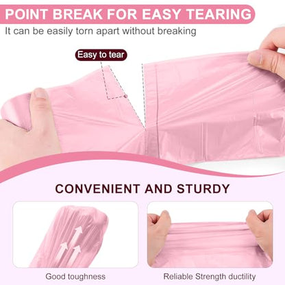 5 Rolls Small Trash Garbage Bags, 2.6 Gallon Strengthen Trash Bags, Durable Plastic Bags for Kitchen Office Home Bedroom Garden Waste Bin, Fit 10 Liter Trash-Can-Liners, 100 Count (Pink) - color: Pink