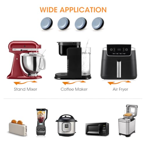 Aieve Appliance Sliders, 8 Pcs Small Appliance Slider for Countertop, Self Adhesive Caster Wheels Rollers, Coffee Bar Accessories Kitchen Gadgets Home Must Have for Mixer Coffee Maker Air Fryer - size: 8Pcs