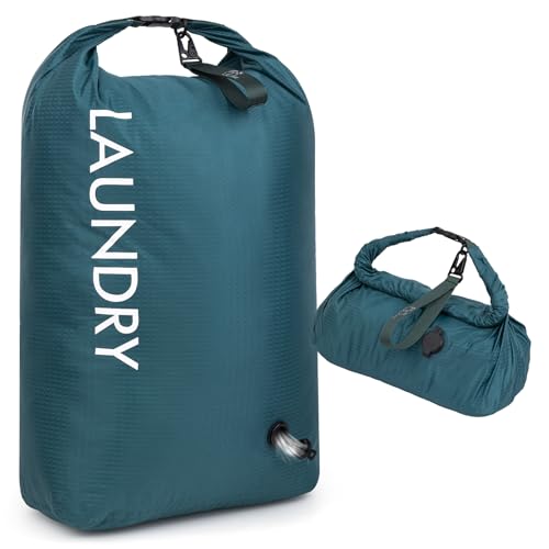Travel Laundry Bag, Vacuum Compression Dirty Clothes Travel Bag, Waterproof Wet/Dry Space-Saving Laundry Storage Organizer, Smell Proof Storage Bag for Clothing, Swimming, Yoga, Gym, Camping - color: Green, size: Medium