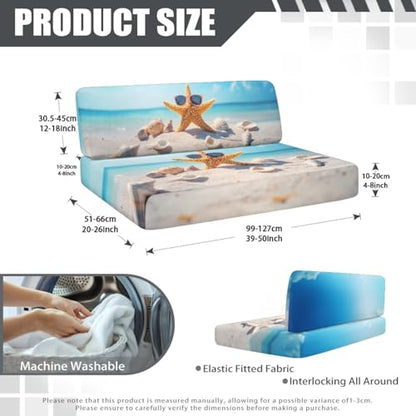 Beach Sea RV Dinette Cushion Covers Stretch Camper Sofa Replacement Couch Cushion Slipcovers Washable Camper Seat Bench Slipcover for Travel Trailer Couch for Women - color: Beach Sea