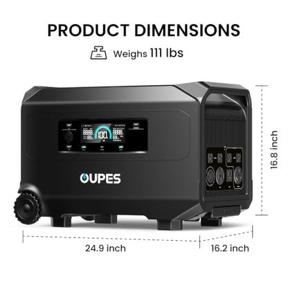 OUPES Guardian 6000 Ultimate Power System: 9216Wh Dual Battery Station with 6000W Output, 4x240W Solar Panels (960W), 120V/240V Dual Voltage for Complete Energy Independence & Home Backup - style: Guardian 6000+G5 Battery+4*240W Panels