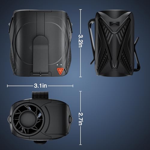 Portable Fan Rechargeable, 6-Speed 14000RPM High-Velocity Airflow, Hands-Free Wearable Waist Fan 31H Battery Life, Personal Belt fan for Outdoor, Jobsite, Travel, Indoor, Hanging Neck Fan with Strap