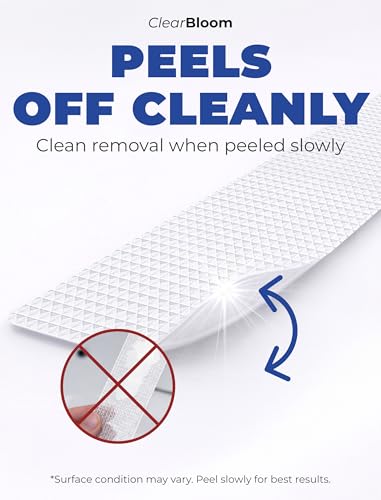 Anti Slip Shower Stickers 24 PCS, Invisible Non-Slip Shower Strips for Adults, Premium Adhesive Bath Tub Stickers (Clear) - color: Clear, size: Rectangle