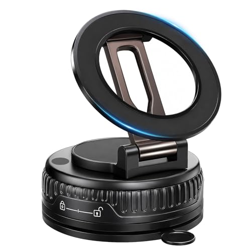 2026 Upgraded Magnetic Car Phone Mount for MagSafe: 360° Rotatable Adjustable Holder with 98LBS Strong Suction Cup & 2400gf Magnet, Compatible with iPhone Series & Android Devices, Black - color: A. Upgrated J37-Black Base
