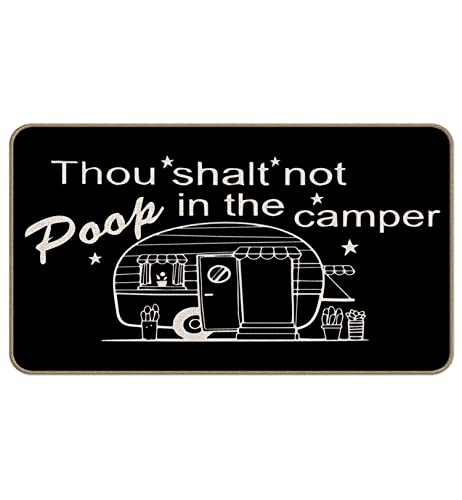 Thou Shalt Not Pool Decorative Indoor Outdoor Doormat, 17 x 30 Inch for Room Entrance, Welcome Mat for Front Door, RV Decor, Campers Gifts - color: Poop