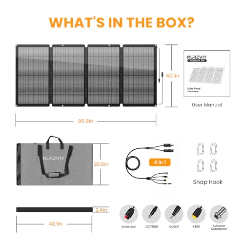 400 Watts Foldable Solar Panel, Luggable & Durable, Portable 400W Solar Charger Complete with Adjustable Stand Case, 40V Waterproof for Off-Grid Camping RV/Campervan Solar Generator - color: 400W with Case Stand