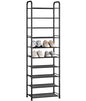 STORAGE MANIAC 10-Tier Tall Shoe Rack, 20 Pairs Narrow Slim Shoe Shelf, Metal Frame Shoes Stand for Small Space, Space-Saving Shoes Organizer, Vertical Shoes Tower for Garage, Entryway, Closet, Dorm
