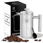 French Press Coffee Maker – Single Serve 1 Cup Small Stainless Steel Thermal Double Walled French Press 350ML/12OZ - size: 12 fl oz (350 ml)