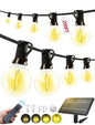 200FT Solar Lights Outdoor Waterproof: G40 60M Shatterproof Bulbs Patio Lights - Solar Powered Remote Control 3 Light Modes Dimmable Solar Light - Camping Backyard Garden Deck Outside Yard - size: 200FT-Remote