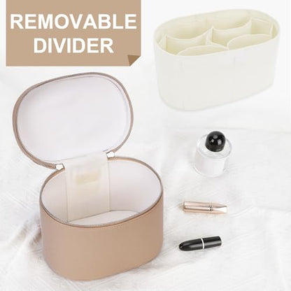 YFGBCX Makeup Bag Vanity Case with Removable Divider Travel Toiletry Bag Portable Cosmetic Bag Makeup Organizer Case - color: Nude