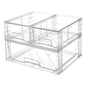 Vtopmart 3 Pack Stackable Storage Drawers, Easily Assemble Acrylic Bathroom Undersink Organizers,Clear Plastic Storage Bins for Closet,Cabinet,Pantry,Medicine Organization - style: 1 Wide+2 Small
